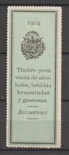 El Salvador Latin America Revenue Stamp Fiscal  Cinderellas  1904 Al;coholes 1