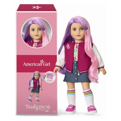 American Girl Truly Me Doll 18'' #116 Purple-Pink Hair Light Skin