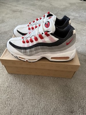 Nike Air Max 95 white cement red size 10.5 pre owned in excellent condition w bx