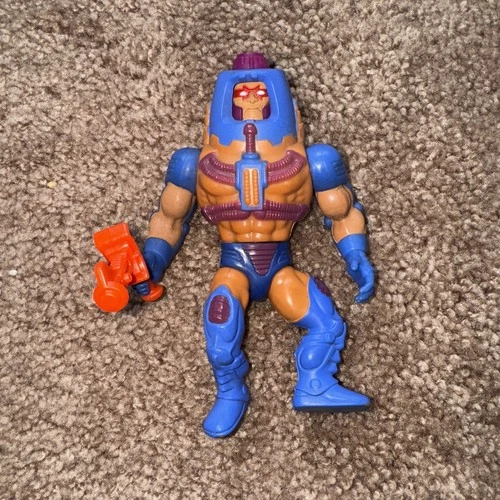 Vintage MOTU Man-E-Faces Action Figure He-Man 80s Masters Of the Universe W/ Gun