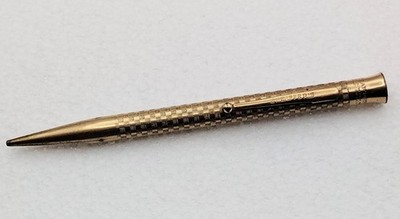 Antique Sheaffer Gold-Filled Flat Top Twist Mechanical Pencil Checkered Works