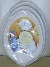 3 ceramic Spoon Rests by Counter Art Chef Kitchen Cooking