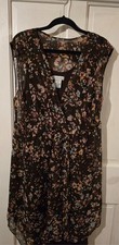 Women's Sleeveless Floral Print Dress, size 14