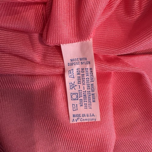 Vintage Vanity Fair Sz M Pink Salmon Satin Robe Mumu Lingerie Knee Length Nylon - Picture 12 of 12