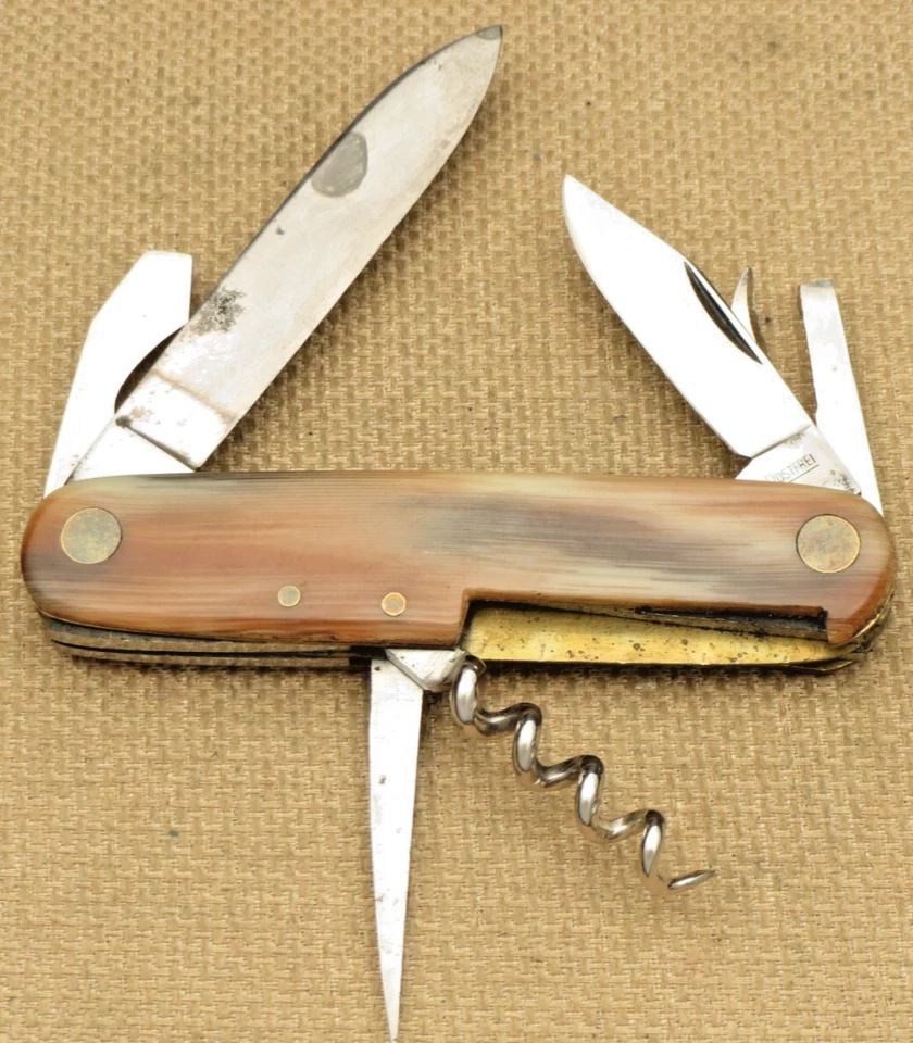 Винтажный W BROCHNACHF SOLINGEN Scout общего назначения нож имитация рожка - ALFRED NOBEL - Изображение 3 из 4