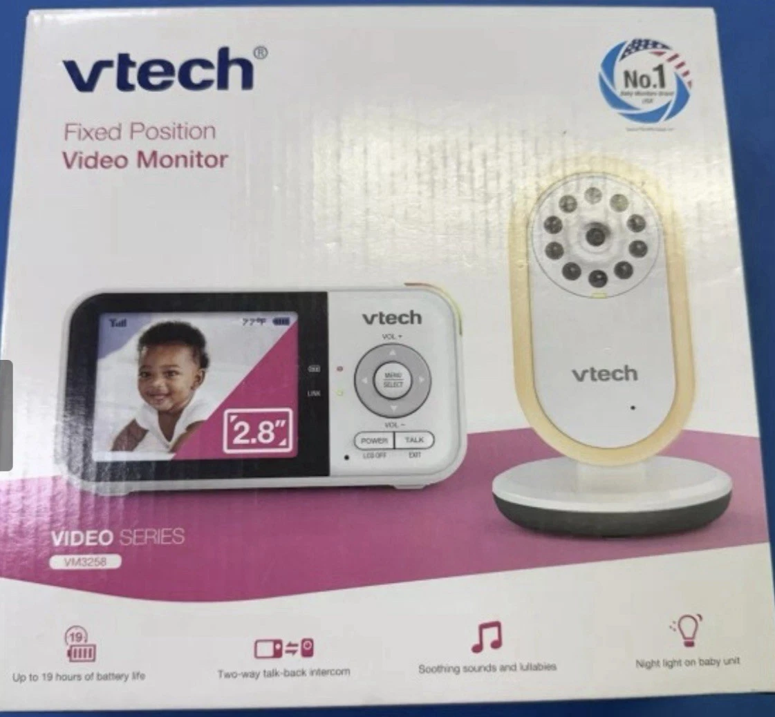 NEW VTech 2.8" Digital Video Baby Monitor w/Night Light White VM3258