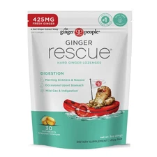 Ginger Rescue Digestive Wellness Lozenges Hard | Regular Strength - 425mg | M...
