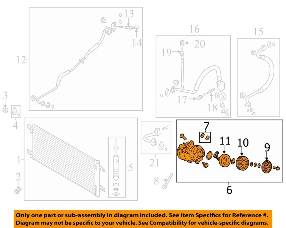 Compresor de aire acondicionado F250 Super Duty 2016 fabricante de equipos originales 139 k millas - LKQ406151523 Foto 4 de 4