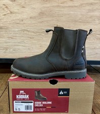 Kodiak Bralorne Chelsea Women's Brown Leather Boots Slip Resistant Sz 9.5 EU41
