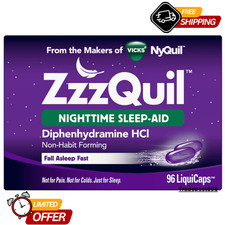 Vicks ZzzQuil Nighttime Sleep Aid LiquiCaps, Diphenhydramine, 96 ct.