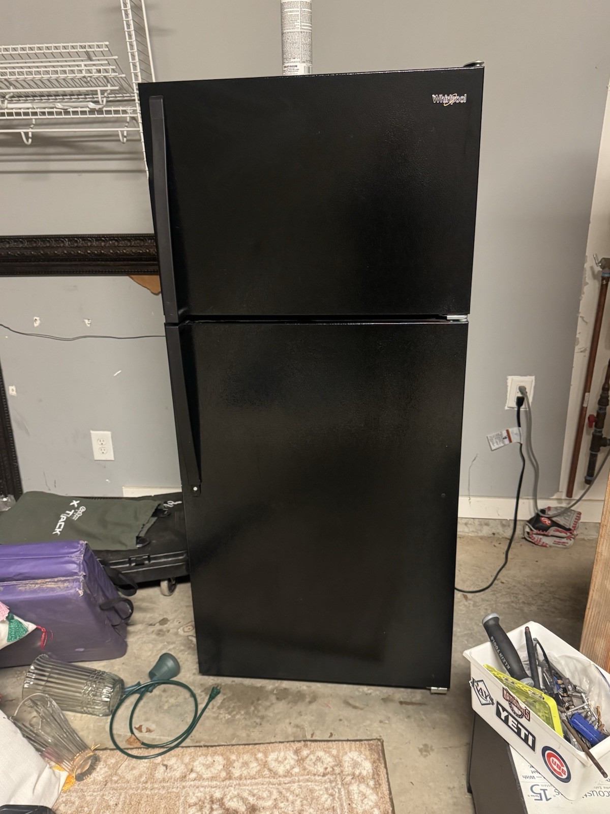 Whirlpool Top Freezer WRT311FZDB00 Adjustable Drawer Black Finish Fridge