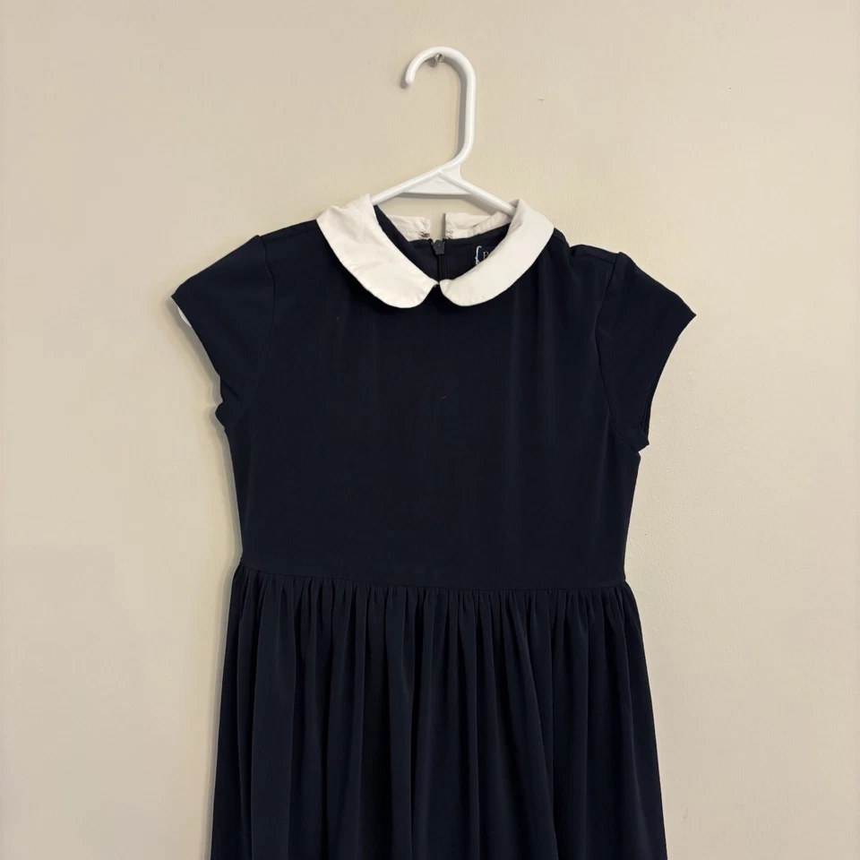 Polo Ralph Lauren Girls Medium M 8-10 Navy Blue Short Sleeve POLO Dress Pleated - Image 2 of 4