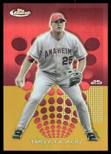 I028 TROY GLAUS 2004 TOPPS FINEST GOLD REFRACTOR 17/50 #27 ANGELS RARE SP