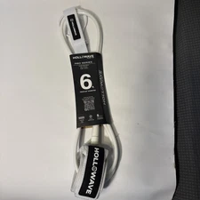 HOLLOWAVE Surf Co. Pro Series Surf Leash 6ft White NEW