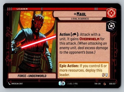 Maul - A Rival in Darkness 009/257 Common Twilight of the Republic NM Star Wars