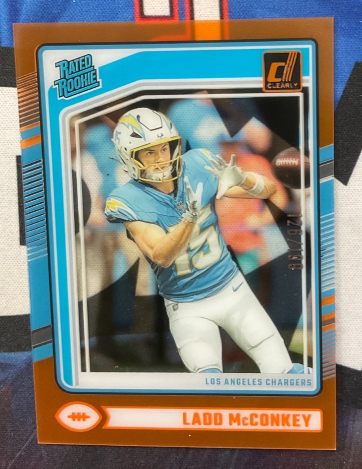 2024 Panini Clearly Donruss #68 Ladd McConkey Orange 126/199 Rated Rookie (JR)