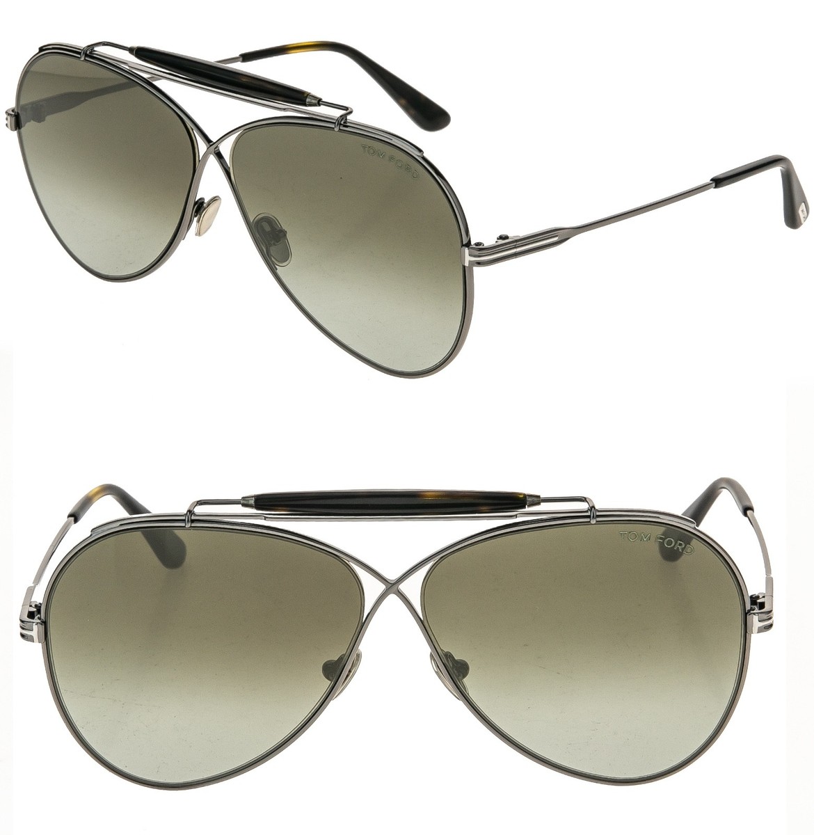 TOM FORD HOLDEN TF818 08G Gray Unisex Aviator Sunglasses Authentic