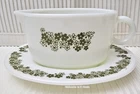 Vintage Pyrex Spring Blossom Crazy Daisy Gravy Boat With Underplate Excellent GA
