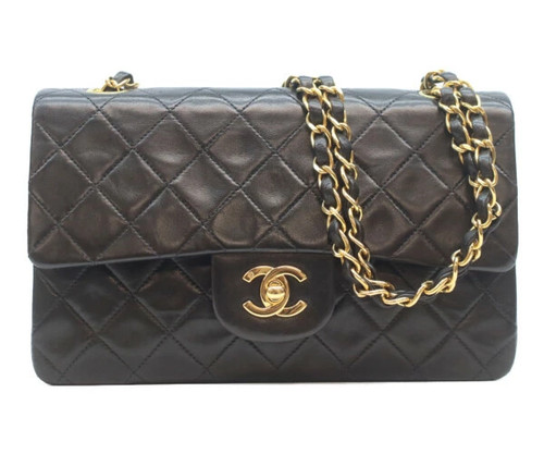 Chanel A01113 Lamb W Flap Matelasse23 Shoulder Bag Black r0_0527