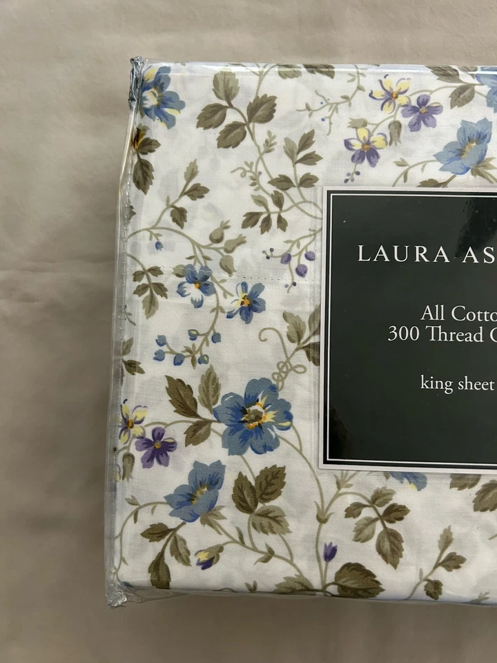 Новый 4шт Ralph Lauren королева простыни комплект цветочный весенний цветок синий, зеленый и фиолетовый - Изображение 4 из 4