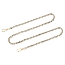 Purse Strap, 47" Leather for Shoulder and Cross Body Strap Gray, Gold 