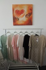 Neu T-Shirt Tunika Hängerchen Spitze Asymetrisch Made Italy 46,48,kl50