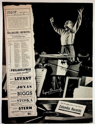 Columbia Records Philadelphia Orchestra Eugene Ormandy Vintage Magazine Ad 1948