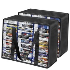 DVD Storage Bags 2-Pack, Holds 70 DVDs 90 Blu-Rays 120 CDs, 2 Regular Bags