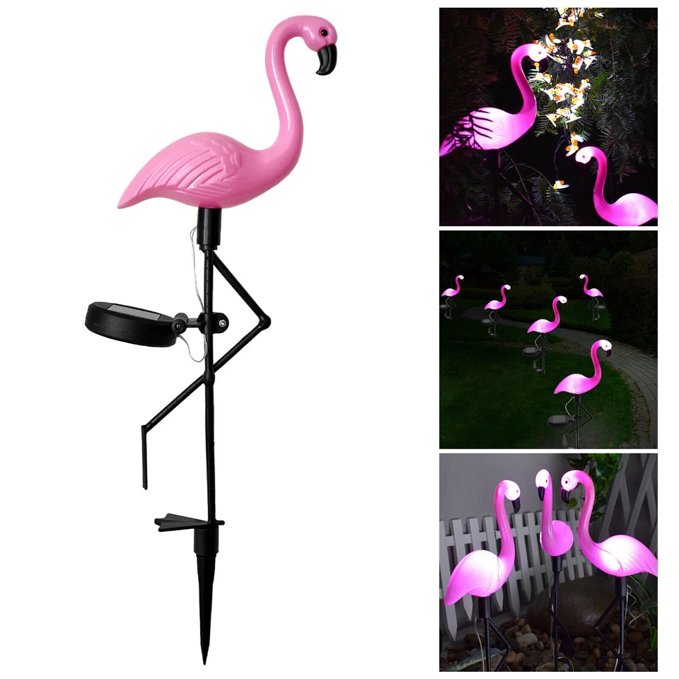 Gartenfigur Design Solarstecker Flamingo 3er Set Höhe 52 cm LED SOLAR Sensor 3er - Bild 4 von 4