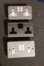 3 Double Wall Sockets With 4 Screws (Without Box) - Front Only