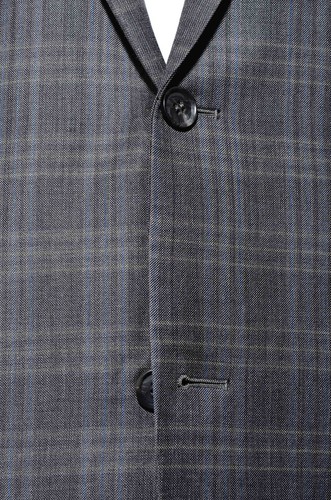 42R Daniel Hechter Paris Gray Plaid Wool Two-Piece Suit 34x30 Trousers Jacket L - Picture 5 of 14