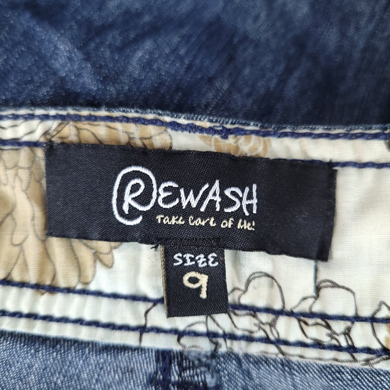 Rewash Women's Junior Denim Pants Low Rise Regular Fit Blue Size 9