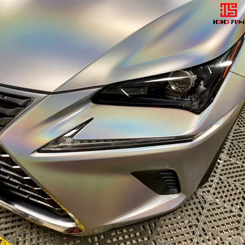 Silver Matte Chameleon Car Wrap Vinyl Laser Neo Chrome Iridescent Vinyl Decal - Picture 11 of 14