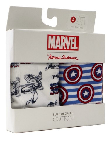 Hanna Anderson Captain America Boys Boxer Briefs 2-Pack Marvel Comics New In Box - Picture 2 of 4