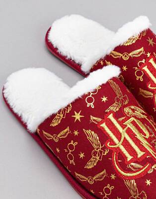 Harry Potter Red Logo Mule Slippers Womens