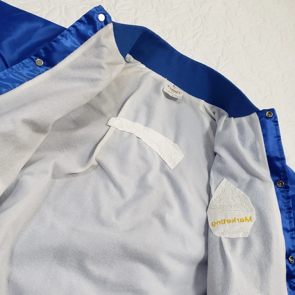 Chaqueta de nailon para empleados America Online AOL años 90 grande marketing Orville Dave azul Foto 4 de 4