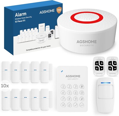 AGSHOME Wireless Alarm System, 15 Pack WiFi Security Burglar System Wireless 120