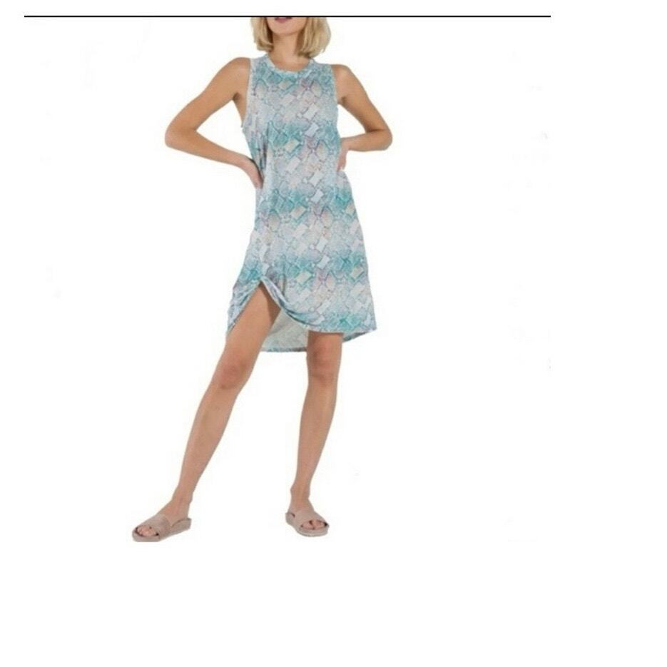 blue snakeskin dress Paparrazi Flashes Snake Print Dress in Blue main image 1