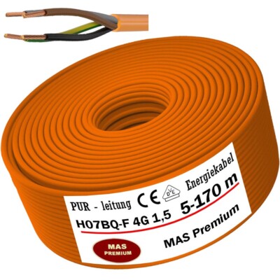 5-170 m PU cable H07BQ-F 4G1.5 OR device connection cable construction site c...