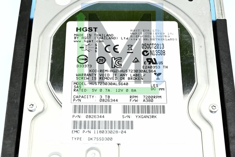 005050390 118033028-04 HUS723030ALS640 EMC 3TB 7.2K 3.5" LFF SAS 520b - 2pcs - Image 2 of 4