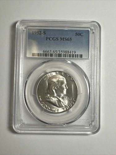 MS65 1952-S Franklin Half Dollar PCGS Blue Label
