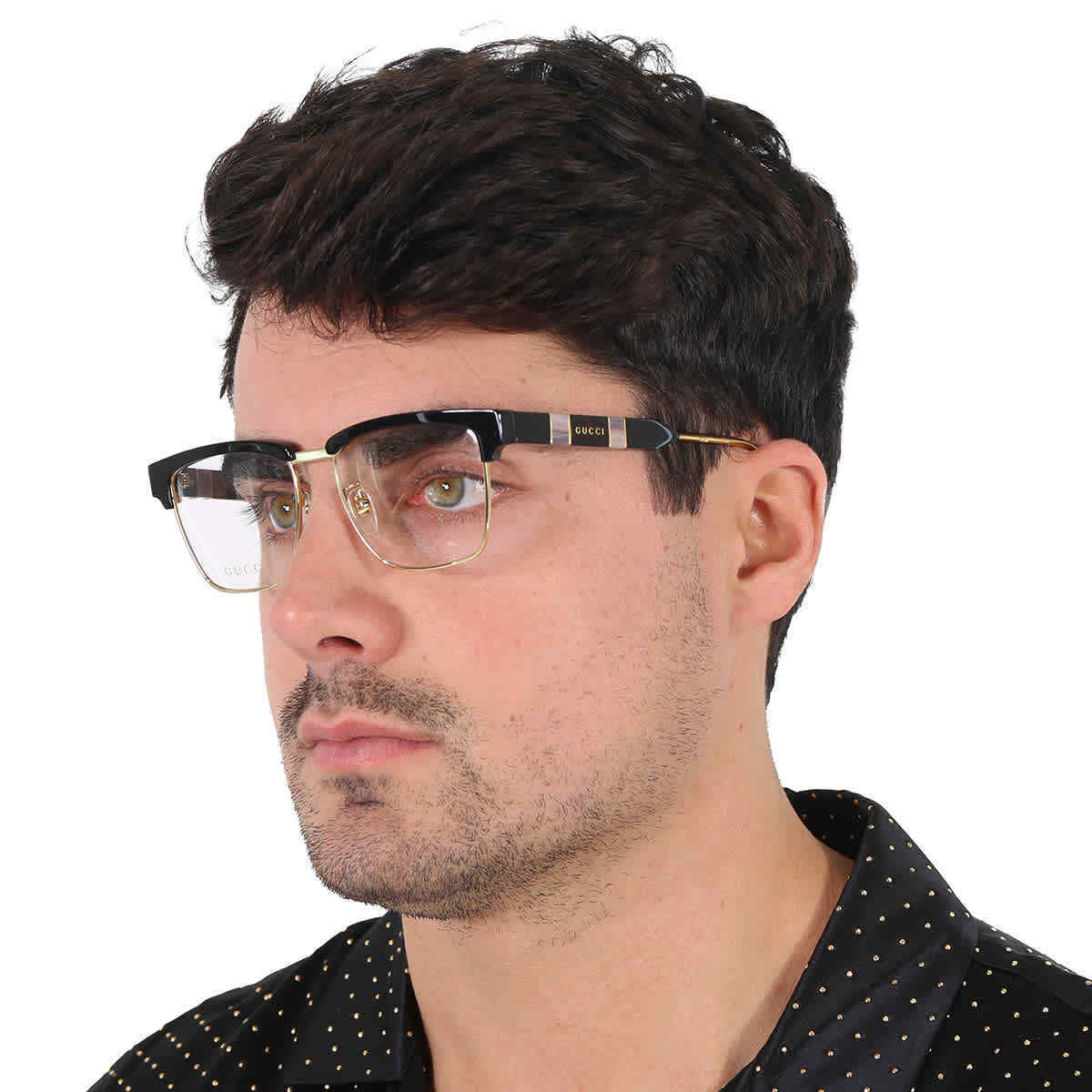 Gucci Demo Square Men's Eyeglasses GG0605O 001 52 GG0605O Gucci Demo Square Men's Eyeglasses GG0605O 001 52 GG0605O