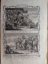 Magicians WIZARDS CHINA alms devout, jugglers on tigers etching 1768 DRAKES
