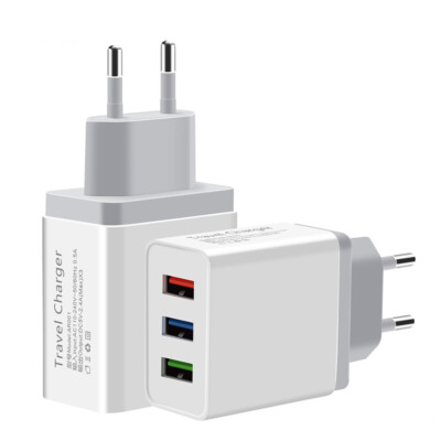 Schnell Ladegerät 3x USB Adapter 5V-3A für Handy, Tablet, PC | Universeller Netz