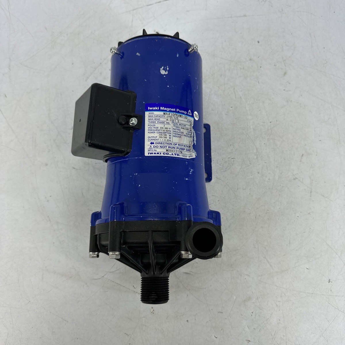Iwaki Magnet Pump MX-F100KVMY-33 Induction Motor 3 Phase Max Cap