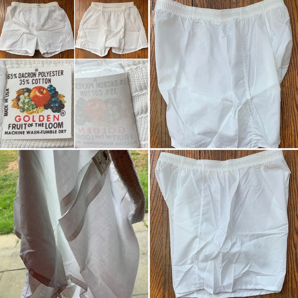 Vintage Golden Fruit of the Loom Boxers Boxer Shorts Perma Press Thin size 40 - Image 2 of 4