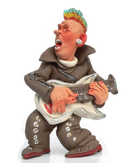 Rock and Roll Star Figurine Guitar Player Music Band Singer Punk
