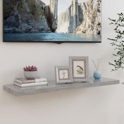 Wall Shelf Gray Honeycomb MDF, metal 35.4 in long Wall Shelf