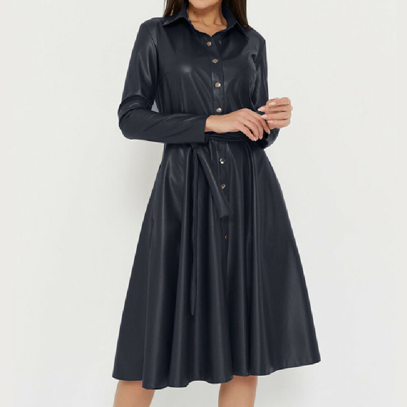 plus size leather dress with sleeves Plus Size Plus Size Black Cruelty Free Leather Dress Online in India