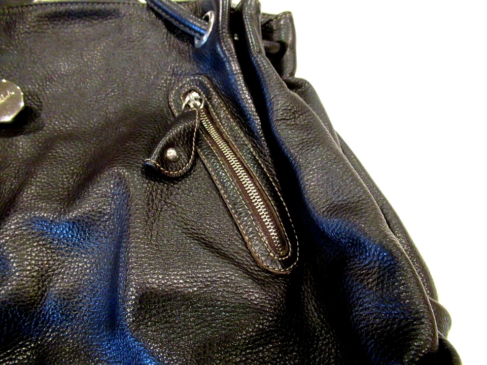 Furla black leather bucket bag purse - Image 3 of 4